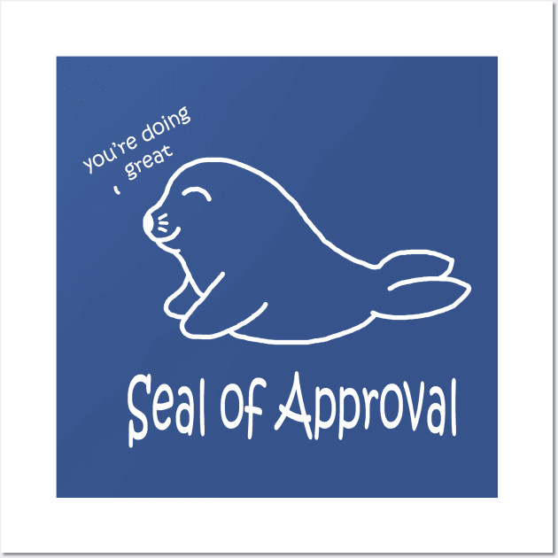 Seal of Approval White Pocket Wall Art by PelicanAndWolf